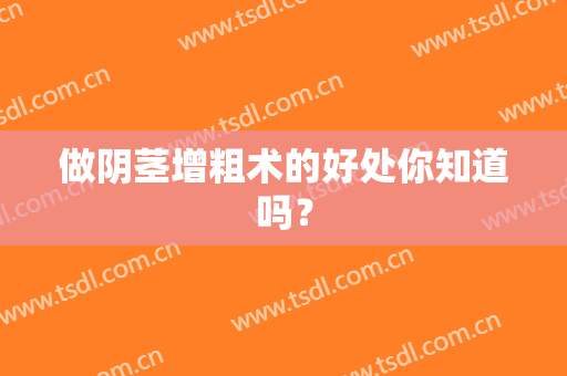 做阴茎增粗术的好处你知道吗？
