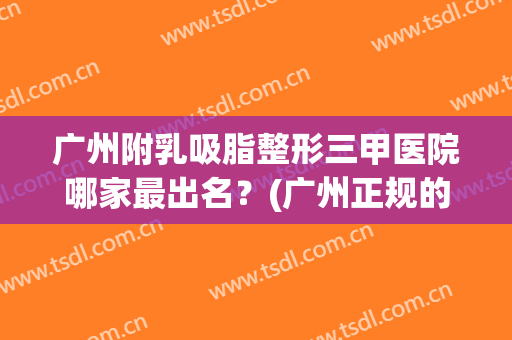 广州附乳吸脂整形三甲医院哪家最出名?(广州正规的吸脂十大医院) 广州附乳吸脂整形三甲医院哪家最出名?(广州正规的吸脂十大医院)