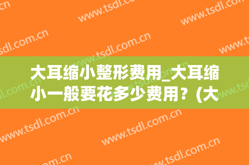 大耳缩小整形费用_大耳缩小一般要花多少费用?(大耳缩小术 费用) 大耳缩小整形费用_大耳缩小一般要花多少费用?(大耳缩小术 费用)
