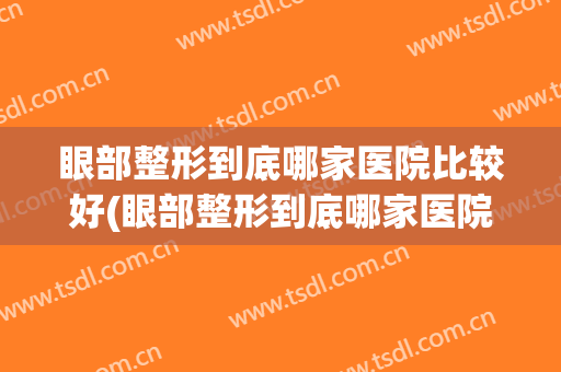 眼部整形到底哪家医院比较好(眼部整形到底哪家医院比较好一点)