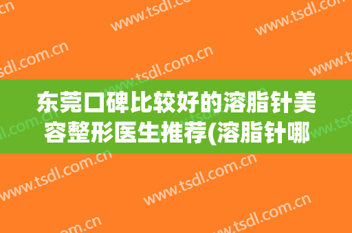 东莞口碑比较好的溶脂针美容整形医生推荐(溶脂针哪里好)