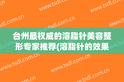 台州最权威的溶脂针美容整形专家推荐(溶脂针的效果)