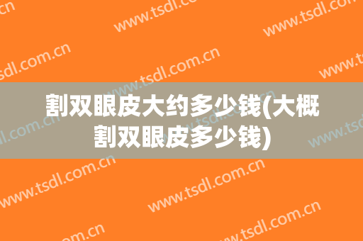 割双眼皮大约多少钱(大概割双眼皮多少钱)