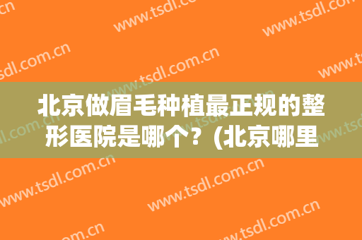 北京做眉毛种植最正规的整形医院是哪个？(北京哪里可以种眉毛)
