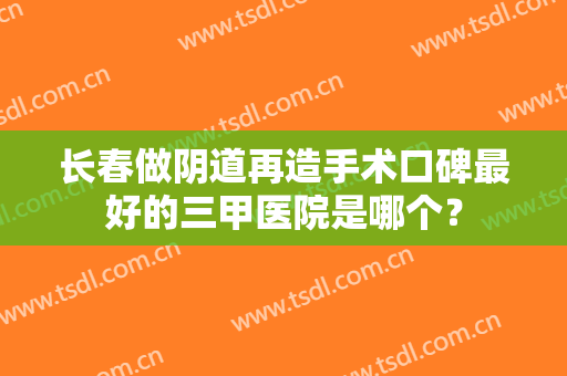 长春做阴道再造手术口碑最好的三甲医院是哪个？