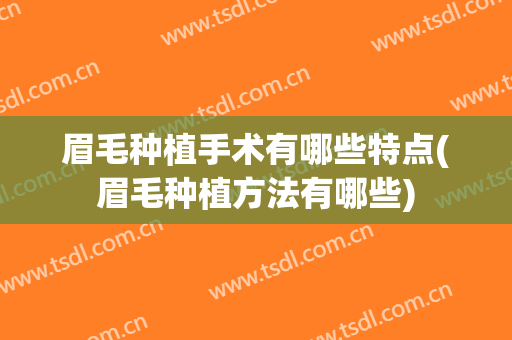 眉毛种植手术有哪些特点(眉毛种植方法有哪些)