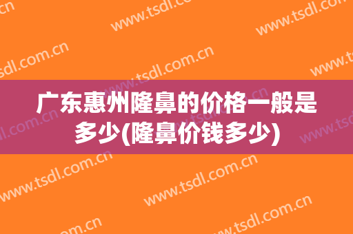 广东惠州隆鼻的价格一般是多少(隆鼻价钱多少)