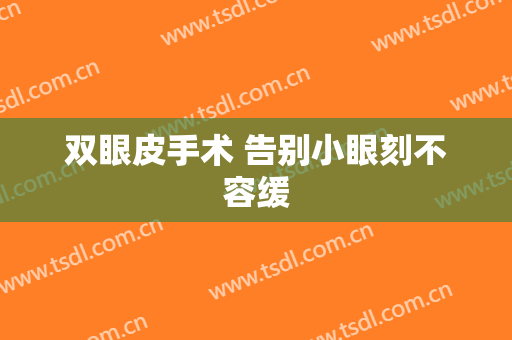 双眼皮手术 告别小眼刻不容缓
