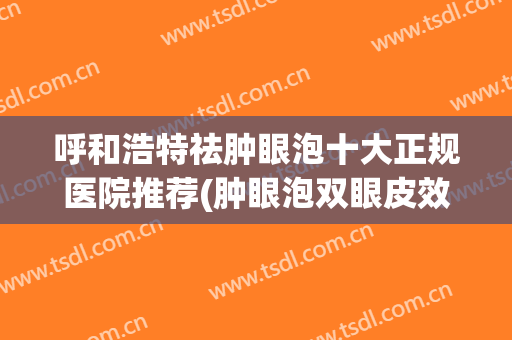 呼和浩特祛肿眼泡十大正规医院推荐(肿眼泡双眼皮效果)