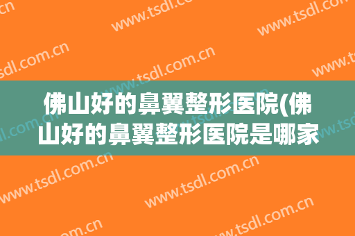 佛山好的鼻翼整形医院(佛山好的鼻翼整形医院是哪家)