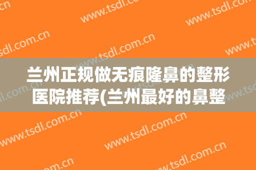 兰州正规做无痕隆鼻的整形医院推荐(兰州最好的鼻整形医生)