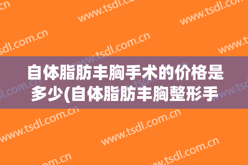 自体脂肪丰胸手术的价格是多少(自体脂肪丰胸整形手术价格)