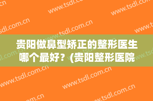 贵阳做鼻型矫正的整形医生哪个最好？(贵阳整形医院哪里做鼻子好点)