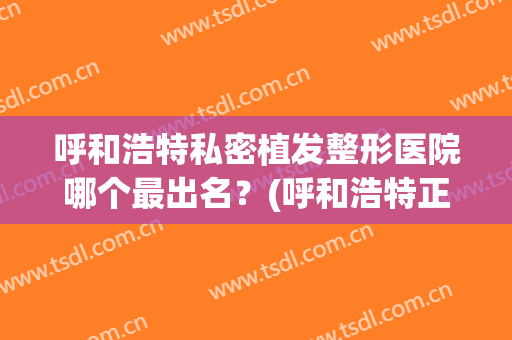 呼和浩特私密植发整形医院哪个最出名？(呼和浩特正规植发医院)