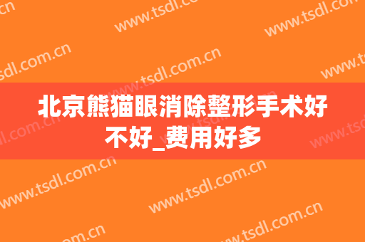 北京熊猫眼消除整形手术好不好_费用好多