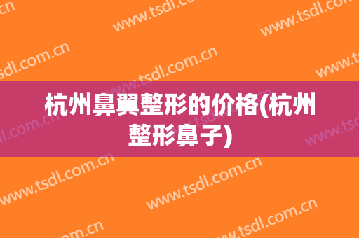 杭州鼻翼整形的价格(杭州整形鼻子)