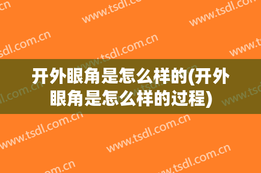 开外眼角是怎么样的(开外眼角是怎么样的过程)