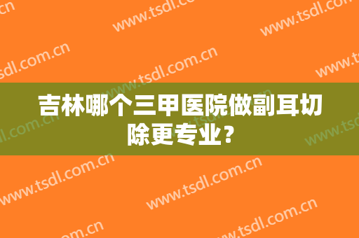 吉林哪个三甲医院做副耳切除更专业？