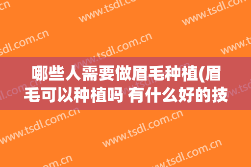 哪些人需要做眉毛种植(眉毛可以种植吗 有什么好的技术吗)