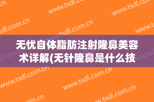无忧自体脂肪注射隆鼻美容术详解(无针隆鼻是什么技术)