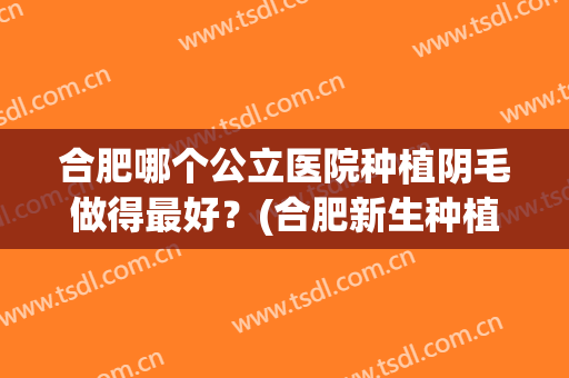 合肥哪个公立医院种植阴毛做得最好？(合肥新生种植毛发医院是正规的吗)