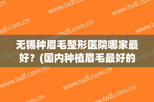 无锡种眉毛整形医院哪家最好？(国内种植眉毛最好的医院)