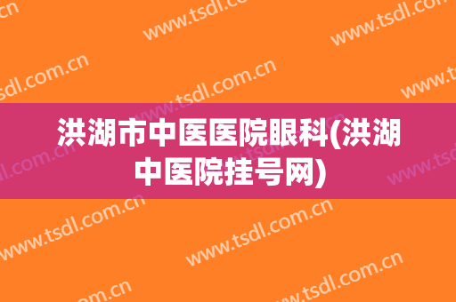 洪湖市中医医院眼科(洪湖中医院挂号网)