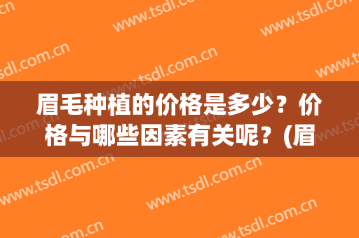 眉毛种植的价格是多少？价格与哪些因素有关呢？(眉毛种植一般需要多少钱贵不贵)