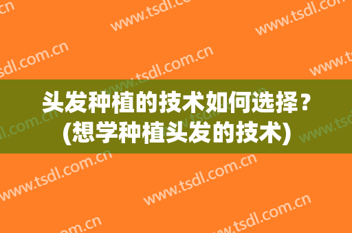 头发种植的技术如何选择？(想学种植头发的技术)