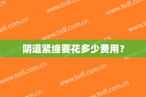 阴道紧缩要花多少费用？