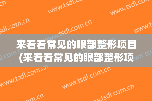 来看看常见的眼部整形项目(来看看常见的眼部整形项目是什么)