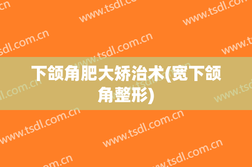 下颌角肥大矫治术(宽下颌角整形)
