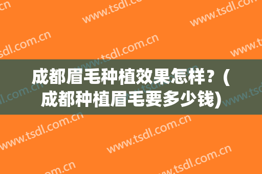 成都眉毛种植效果怎样？(成都种植眉毛要多少钱)