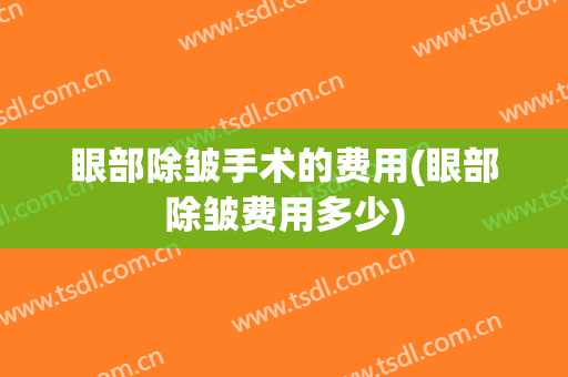 眼部除皱手术的费用(眼部除皱费用多少)
