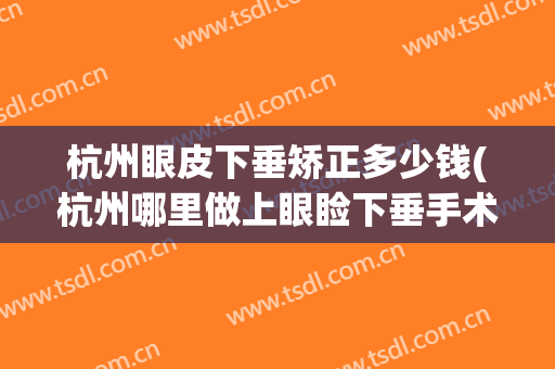 杭州眼皮下垂矫正多少钱(杭州哪里做上眼睑下垂手术好)