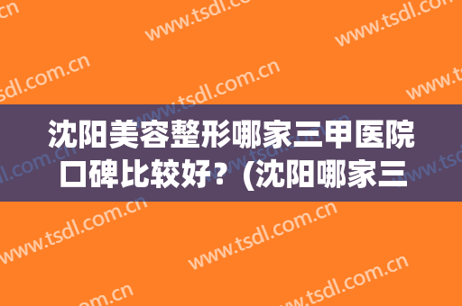 沈阳美容整形哪家三甲医院口碑比较好？(沈阳哪家三甲医院整形科好)