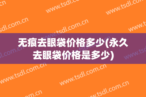 无痕去眼袋价格多少(永久去眼袋价格是多少)