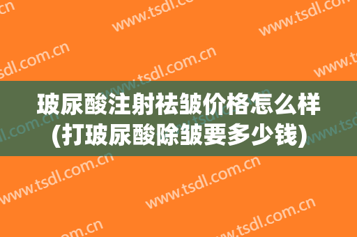 玻尿酸注射祛皱价格怎么样(打玻尿酸除皱要多少钱)