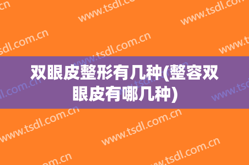 双眼皮整形有几种(整容双眼皮有哪几种)