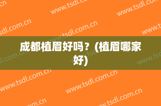成都植眉好吗？(植眉哪家好)