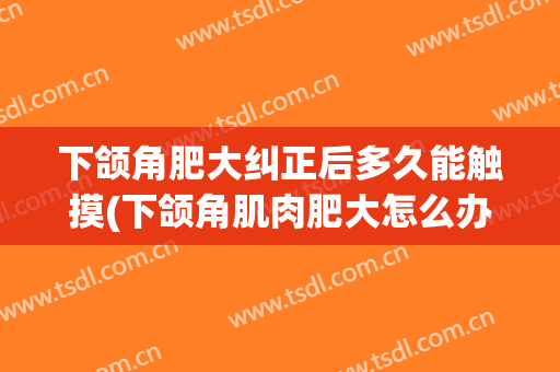 下颌角肥大纠正后多久能触摸(下颌角肌肉肥大怎么办)