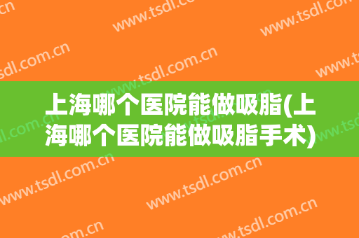 上海哪个医院能做吸脂(上海哪个医院能做吸脂手术)