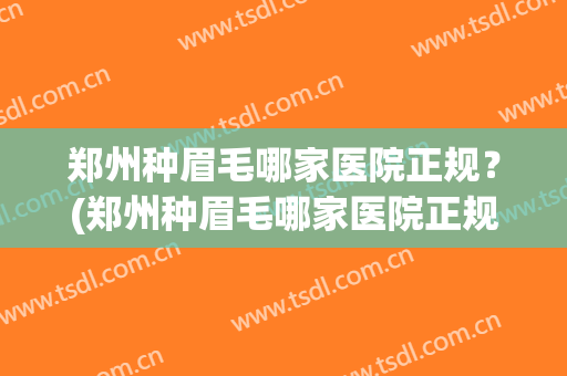 郑州种眉毛哪家医院正规？(郑州种眉毛哪家医院正规的)