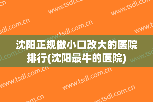 沈阳正规做小口改大的医院排行(沈阳最牛的医院) 沈阳正规做小口改大的医院排行(沈阳最牛的医院)