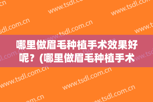 哪里做眉毛种植手术效果好呢？(哪里做眉毛种植手术效果好呢北京)