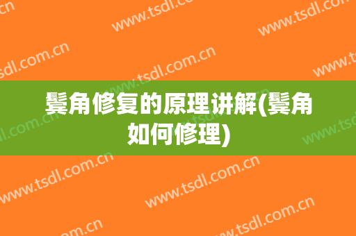 鬓角修复的原理讲解(鬓角如何修理)