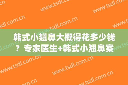 韩式小翘鼻大概得花多少钱？专家医生+韩式小翘鼻案例展示(小翘鼻整形要多少钱)