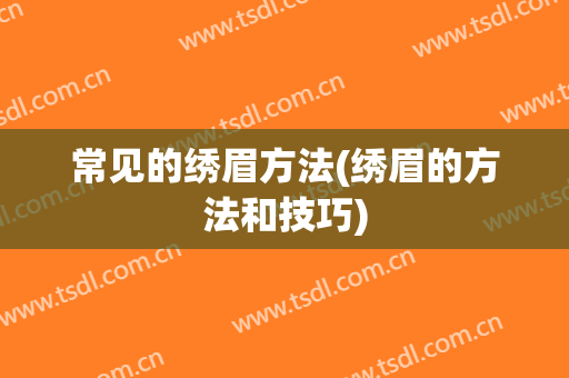 常见的绣眉方法(绣眉的方法和技巧)