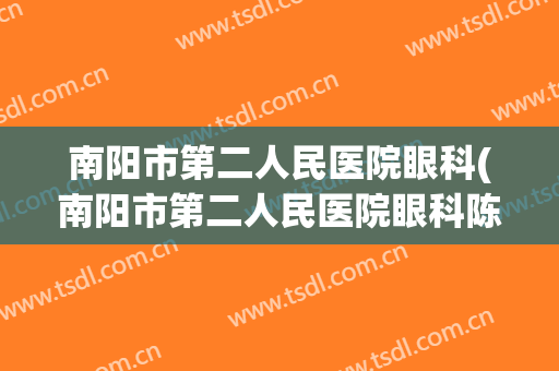 南阳市第二人民医院眼科(南阳市第二人民医院眼科陈文生)