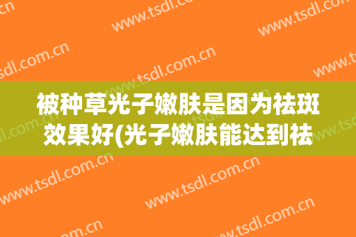 被种草光子嫩肤是因为祛斑效果好(光子嫩肤能达到祛斑的效果吗)
